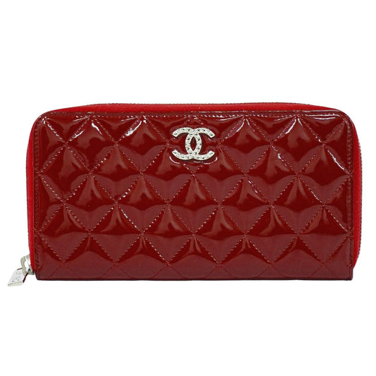 CHANEL ココマーク マトラッセ 長財布 レッド