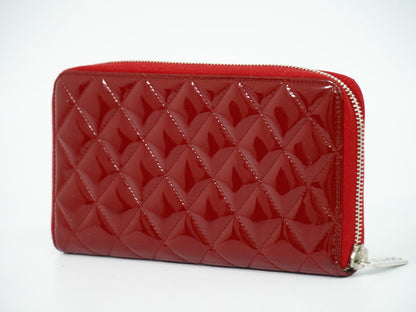 CHANEL ココマーク マトラッセ 長財布 レッド