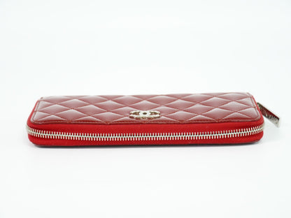 CHANEL ココマーク マトラッセ 長財布 レッド