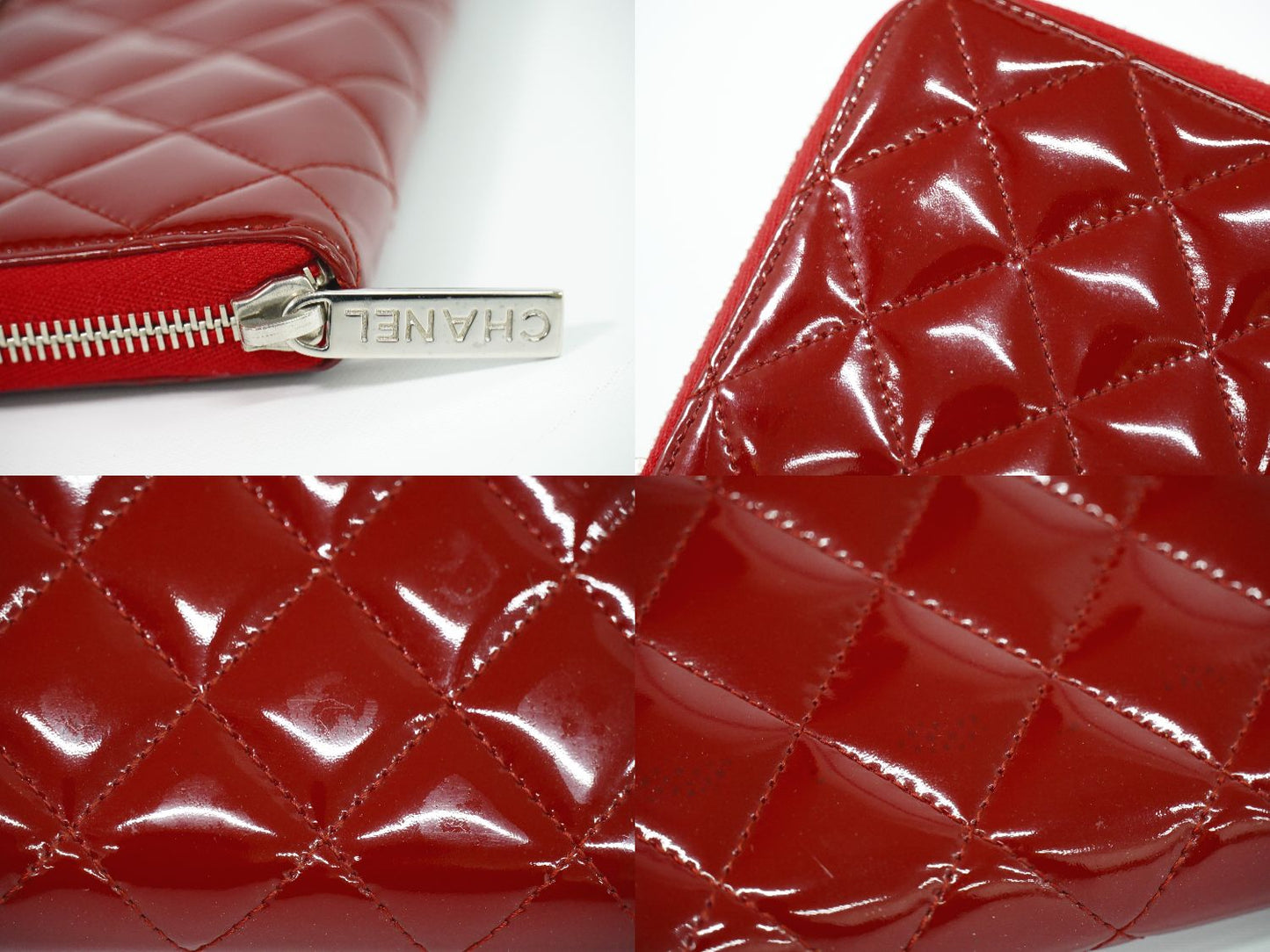 CHANEL ココマーク マトラッセ 長財布 レッド