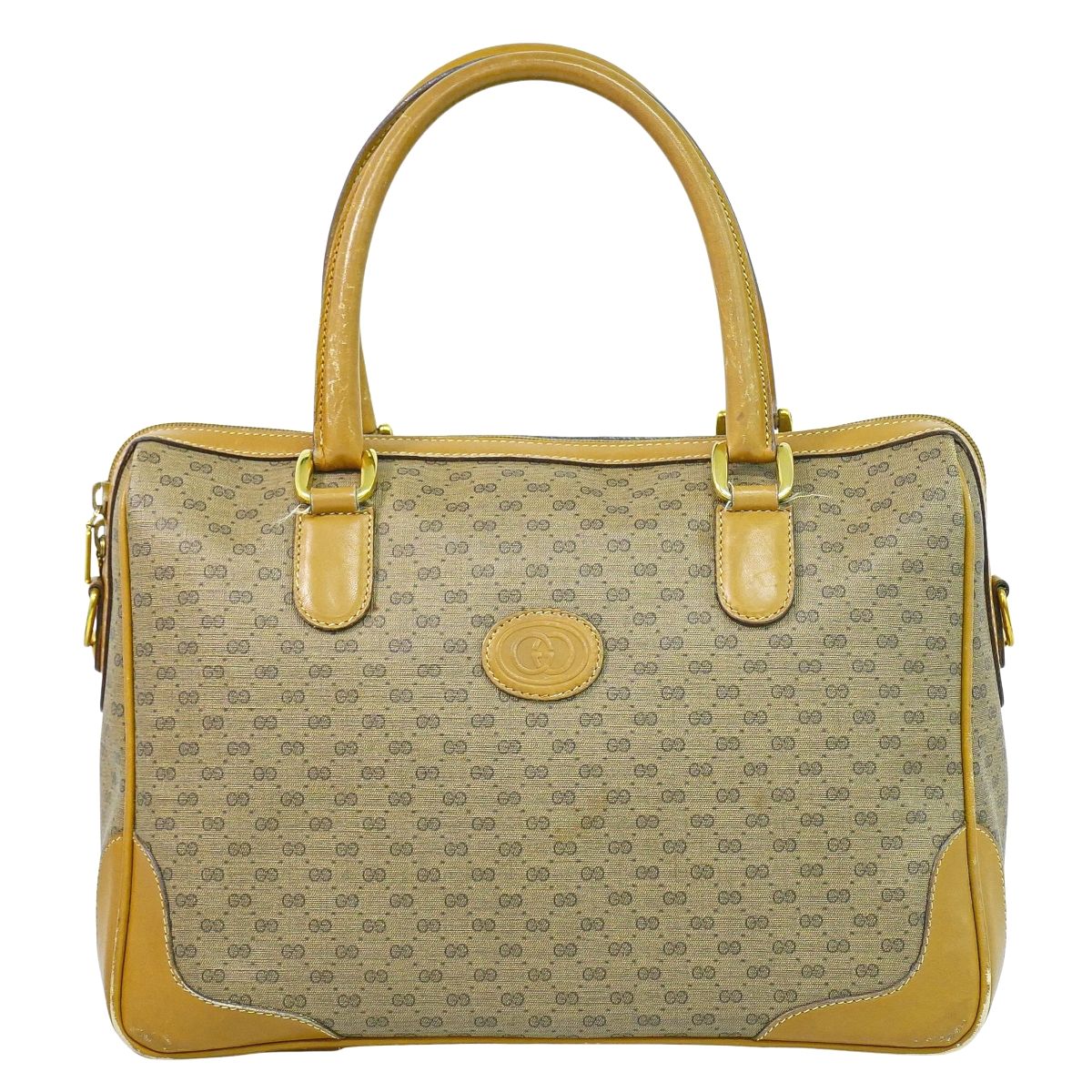 GUCCI オールドグッチ マイクロGG ミニ ボストンバッグ ブラウン