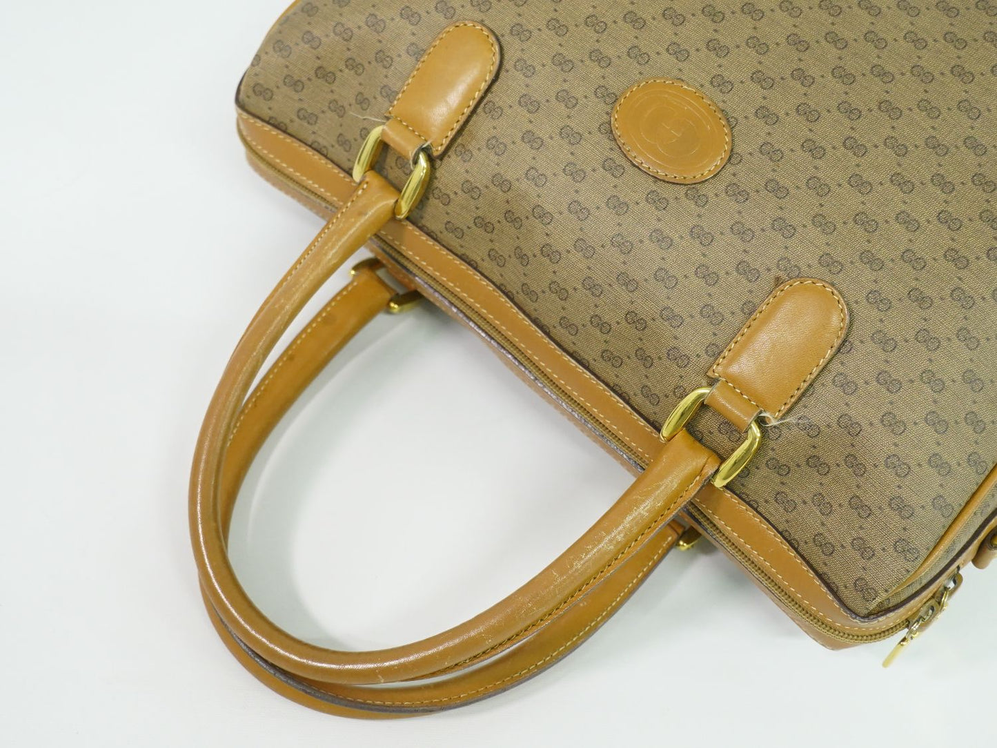 GUCCI オールドグッチ マイクロGG ミニ ボストンバッグ ブラウン