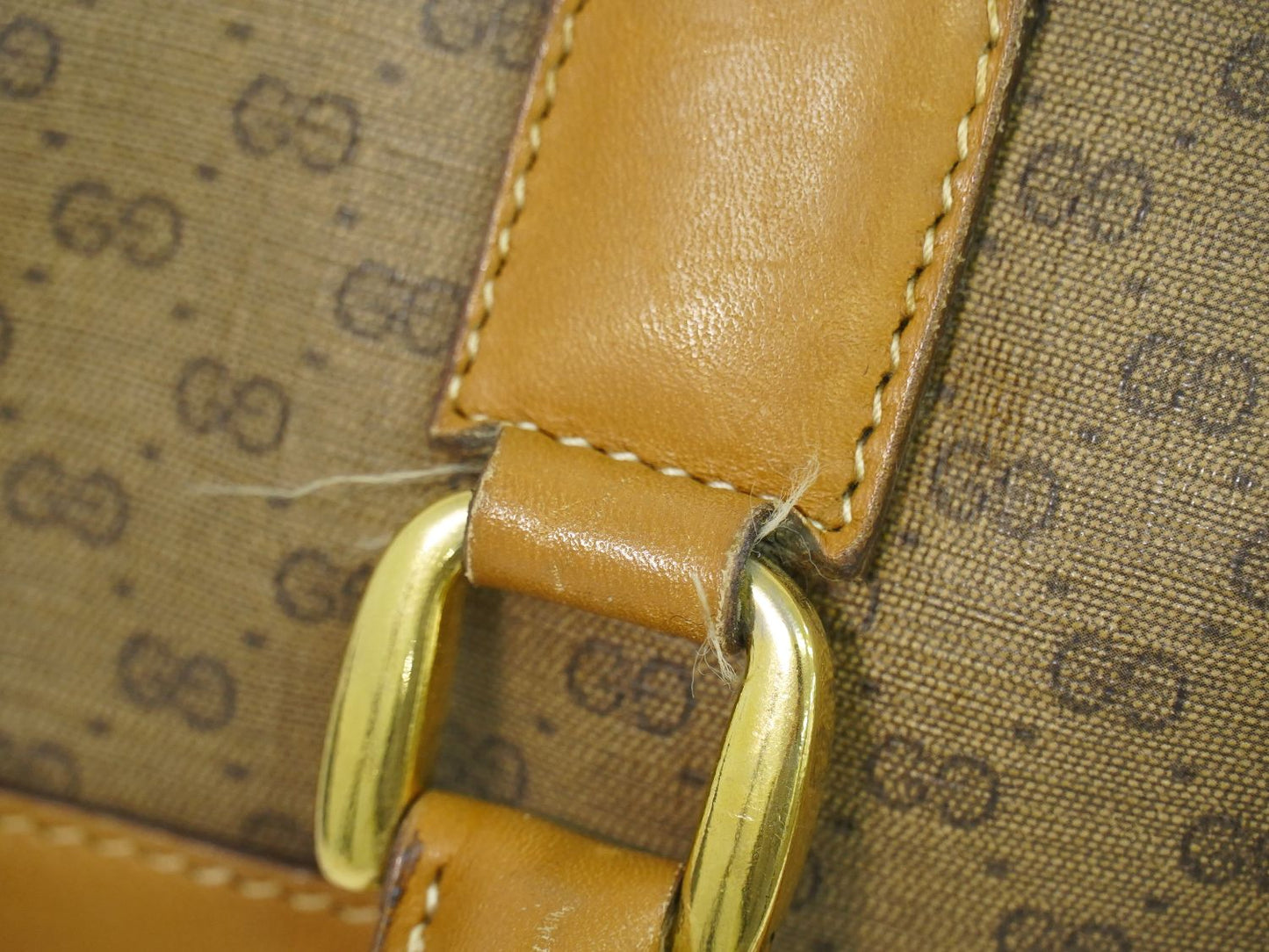 GUCCI オールドグッチ マイクロGG ミニ ボストンバッグ ブラウン