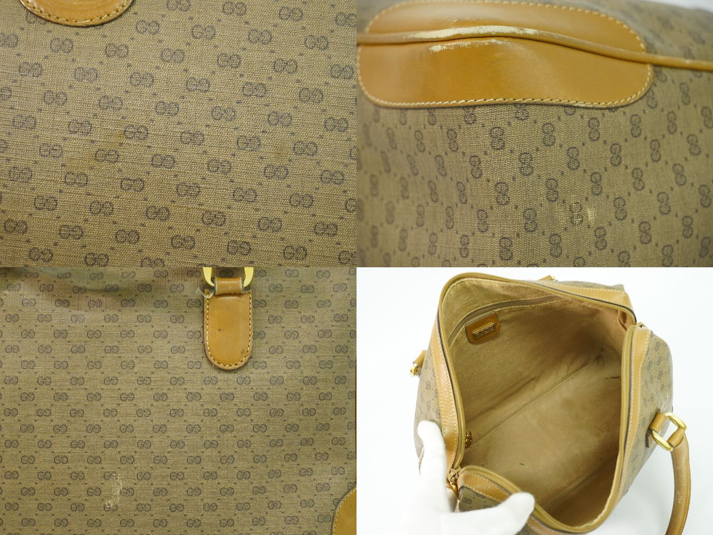 GUCCI オールドグッチ マイクロGG ミニ ボストンバッグ ブラウン