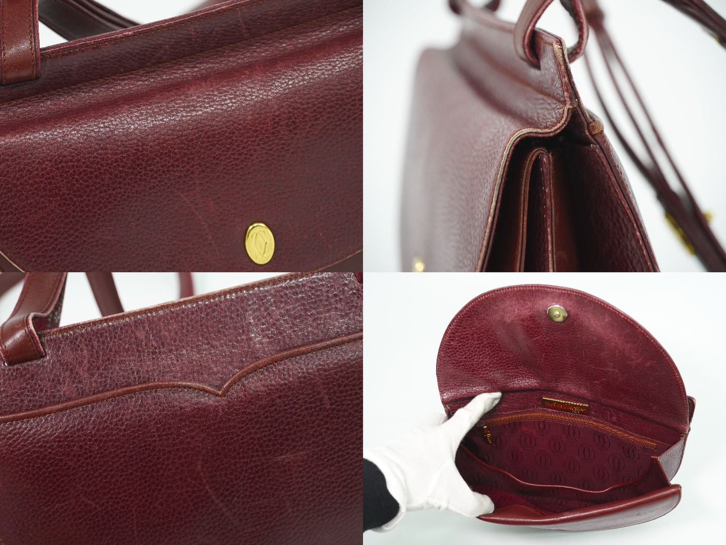 Cartier マストライン ショルダーバッグ ボルドー