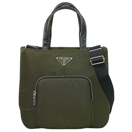 PRADA テスート ポケット 2WAY ショルダーバッグ カーキ 1BG273