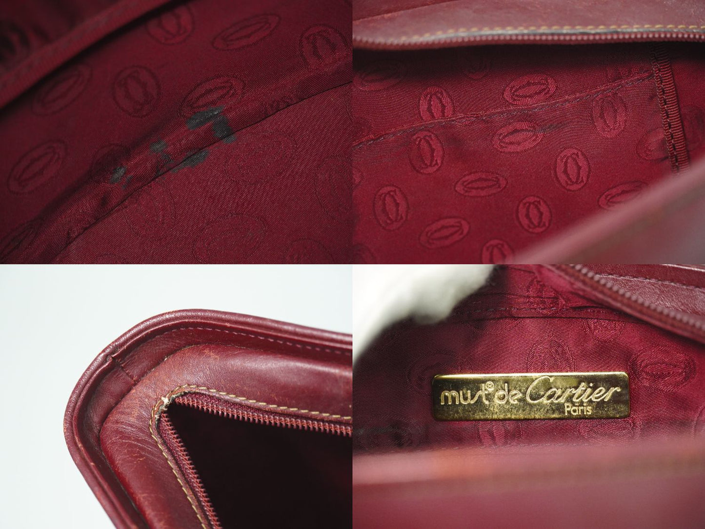Cartier マストライン ハンドバッグ ボルドー