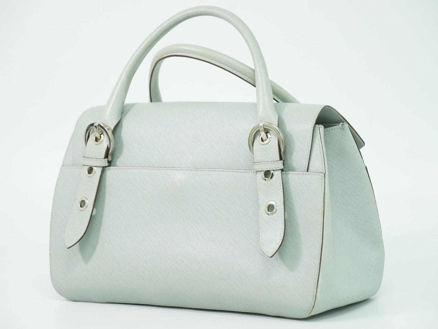 Salvatore Ferragamo ガンチーニ ハンドバッグ ライトブルー