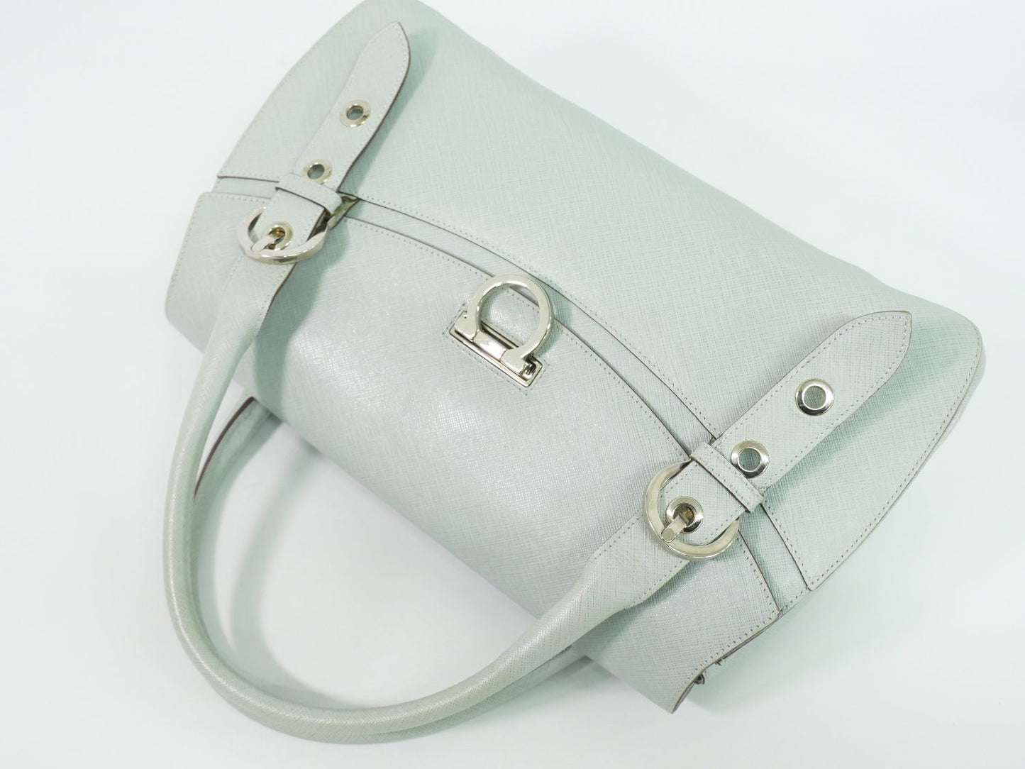 Salvatore Ferragamo ガンチーニ ハンドバッグ ライトブルー