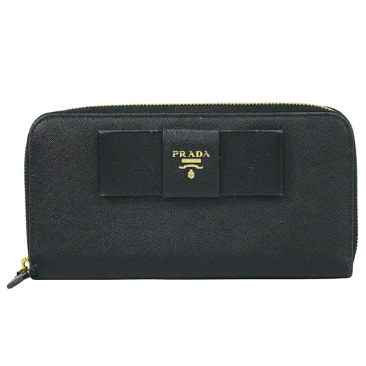 PRADA リボン 長財布 ブラック