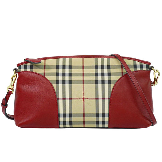 BURBERRY ノバチェック ショルダーバッグ ベージュ レッド