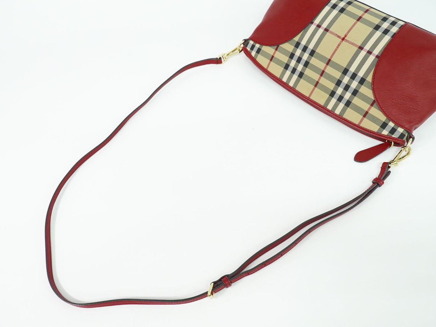BURBERRY ノバチェック ショルダーバッグ ベージュ レッド
