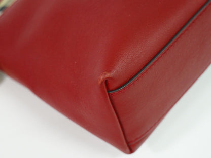 BURBERRY ノバチェック ショルダーバッグ ベージュ レッド