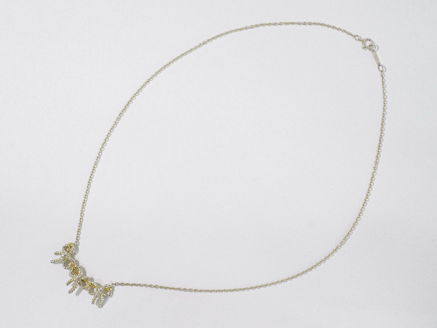 TIFFANY & Co. トリプルリボン 925 750 YG ネックレス シルバー イエローゴールド