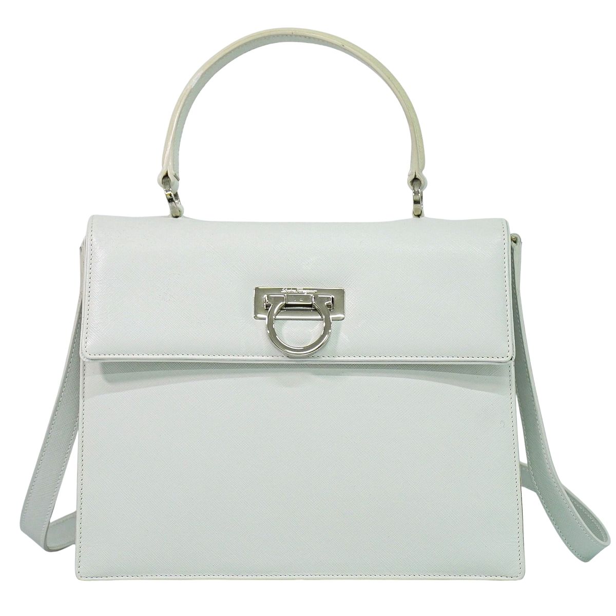 Salvatore Ferragamo ガンチーニ 2WAY ショルダーバッグ ホワイト