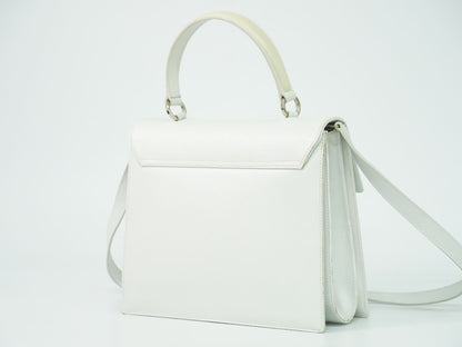 Salvatore Ferragamo ガンチーニ 2WAY ショルダーバッグ ホワイト