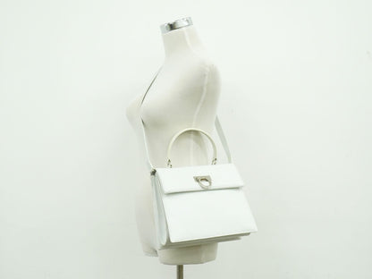 Salvatore Ferragamo ガンチーニ 2WAY ショルダーバッグ ホワイト