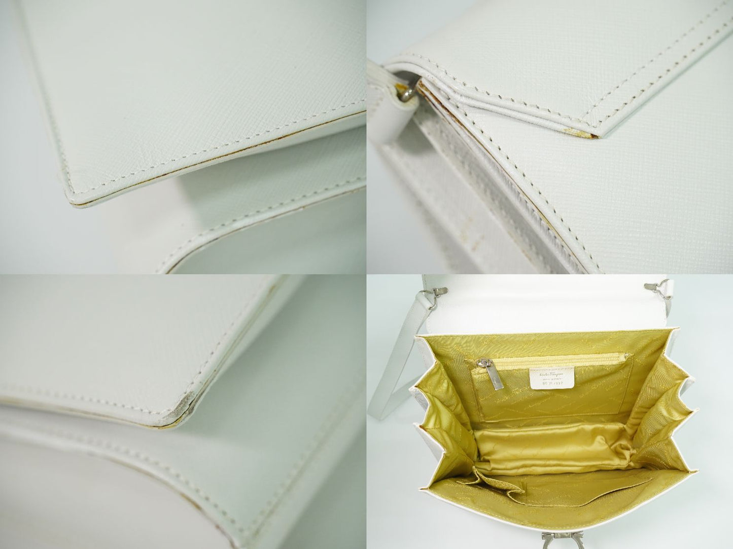 Salvatore Ferragamo ガンチーニ 2WAY ショルダーバッグ ホワイト