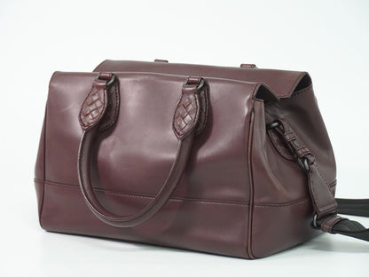 BOTTEGA VENETA イントレチャート 2WAY ショルダーバッグ ボルドー