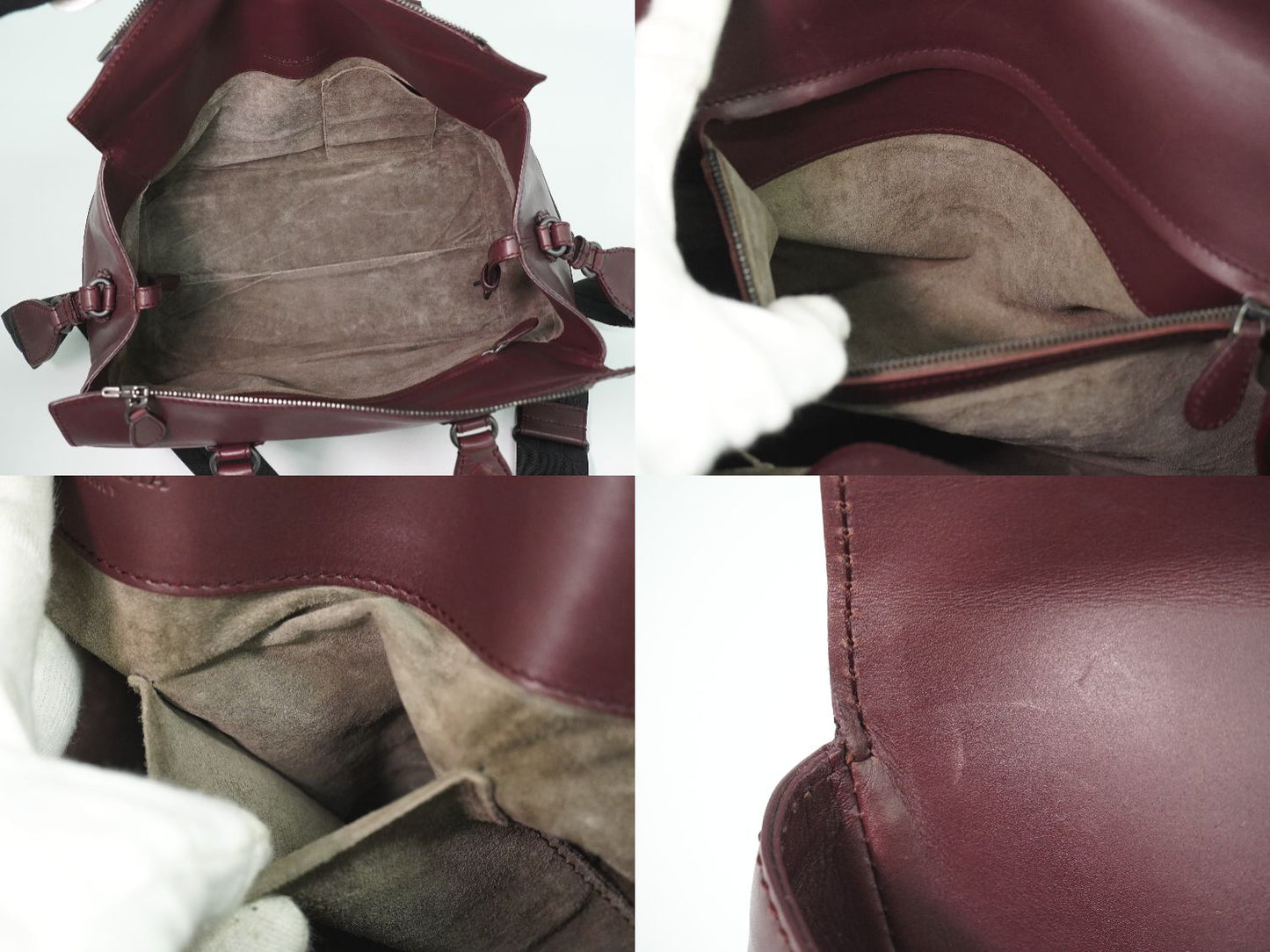 BOTTEGA VENETA イントレチャート 2WAY ショルダーバッグ ボルドー