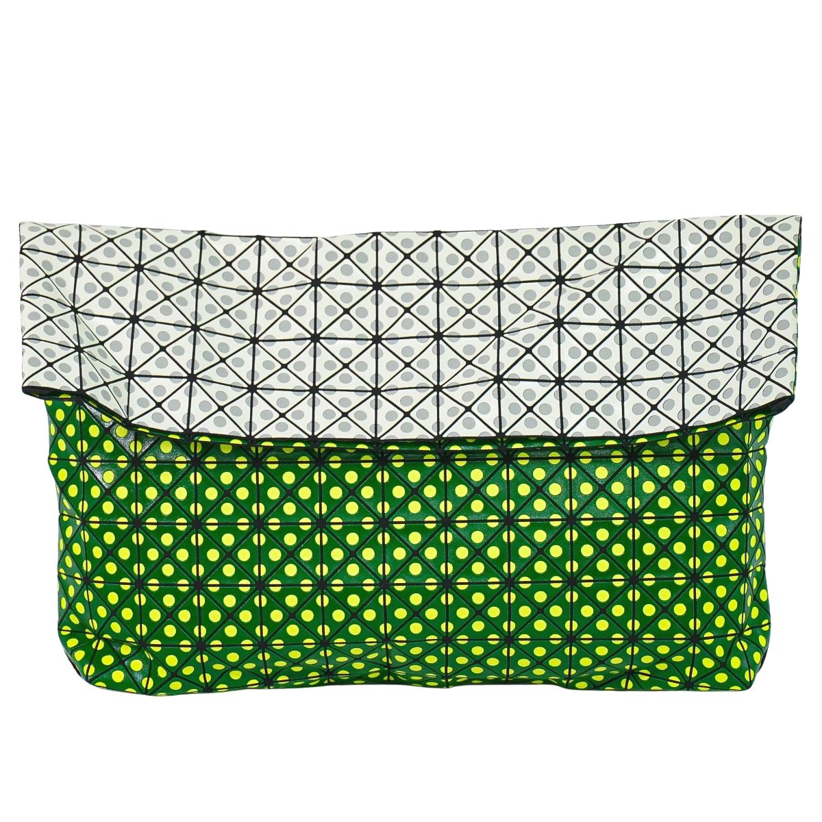 BAOBAO ISSEY MIYAKE ドット クラッチバッグ グリーン ホワイト