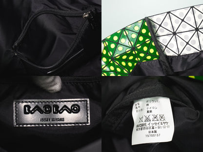 BAOBAO ISSEY MIYAKE ドット クラッチバッグ グリーン ホワイト