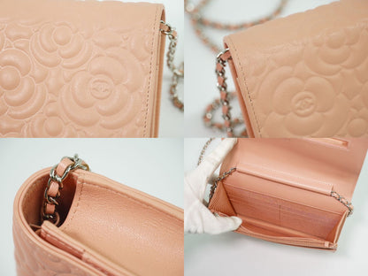 CHANEL ココマーク カメリア ショルダーウォレット ピンク