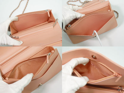 CHANEL ココマーク カメリア ショルダーウォレット ピンク