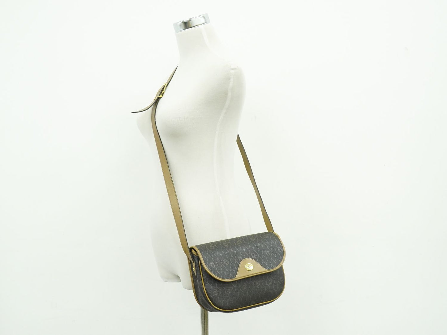 Christian Dior ハニカム柄 ショルダーバッグ ブラック