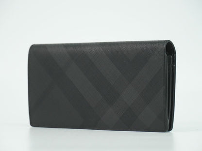 BURBERRY チェック柄 長財布 ブラック