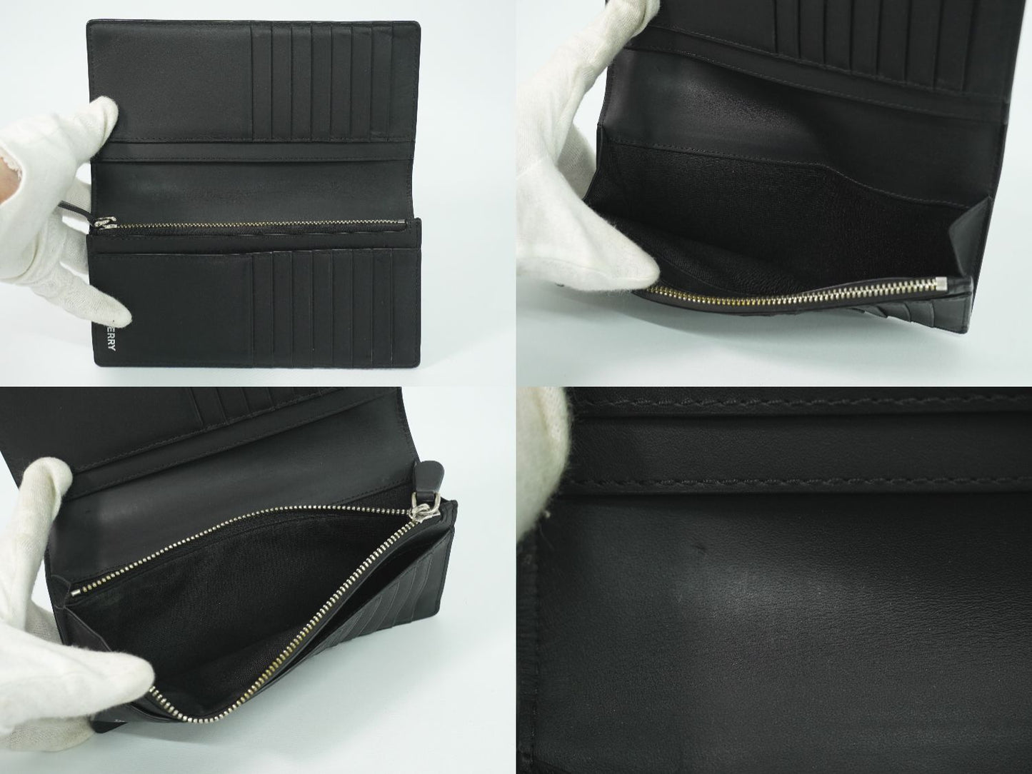 BURBERRY チェック柄 長財布 ブラック