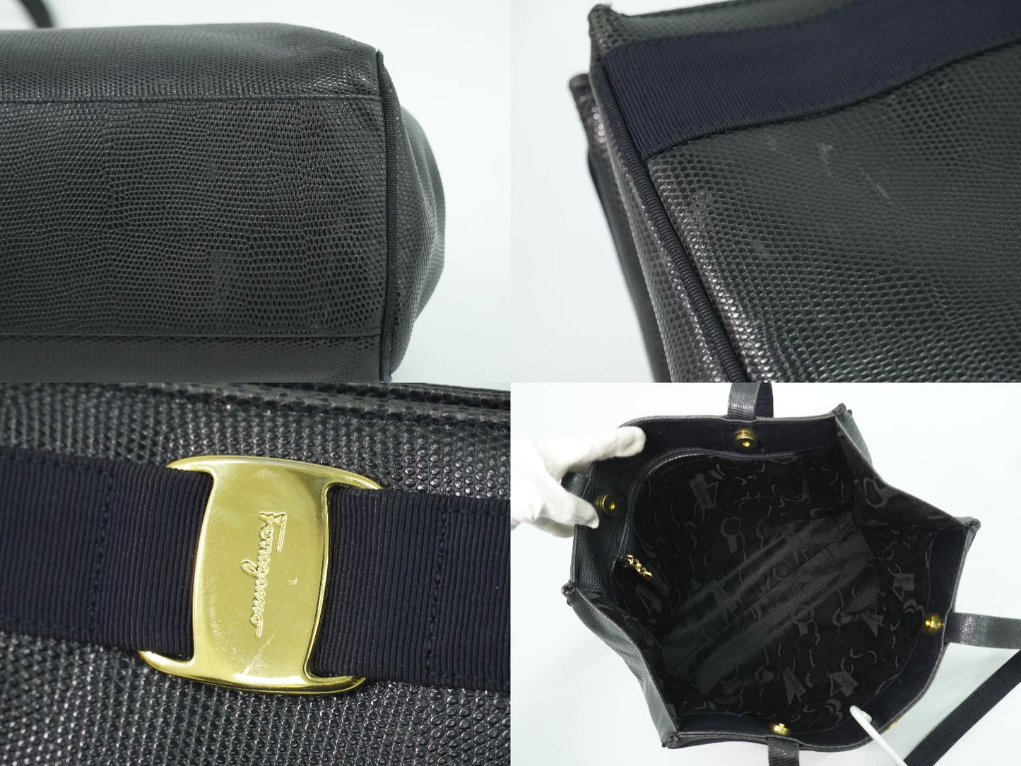 Salvatore Ferragamo ヴァラ ショルダーバッグ ブラック