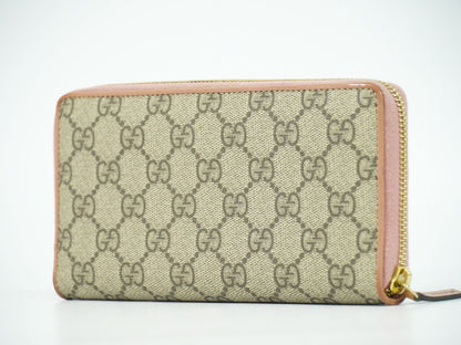 GUCCI リボン GGスプリーム 長財布 ベージュ ピンク 388688