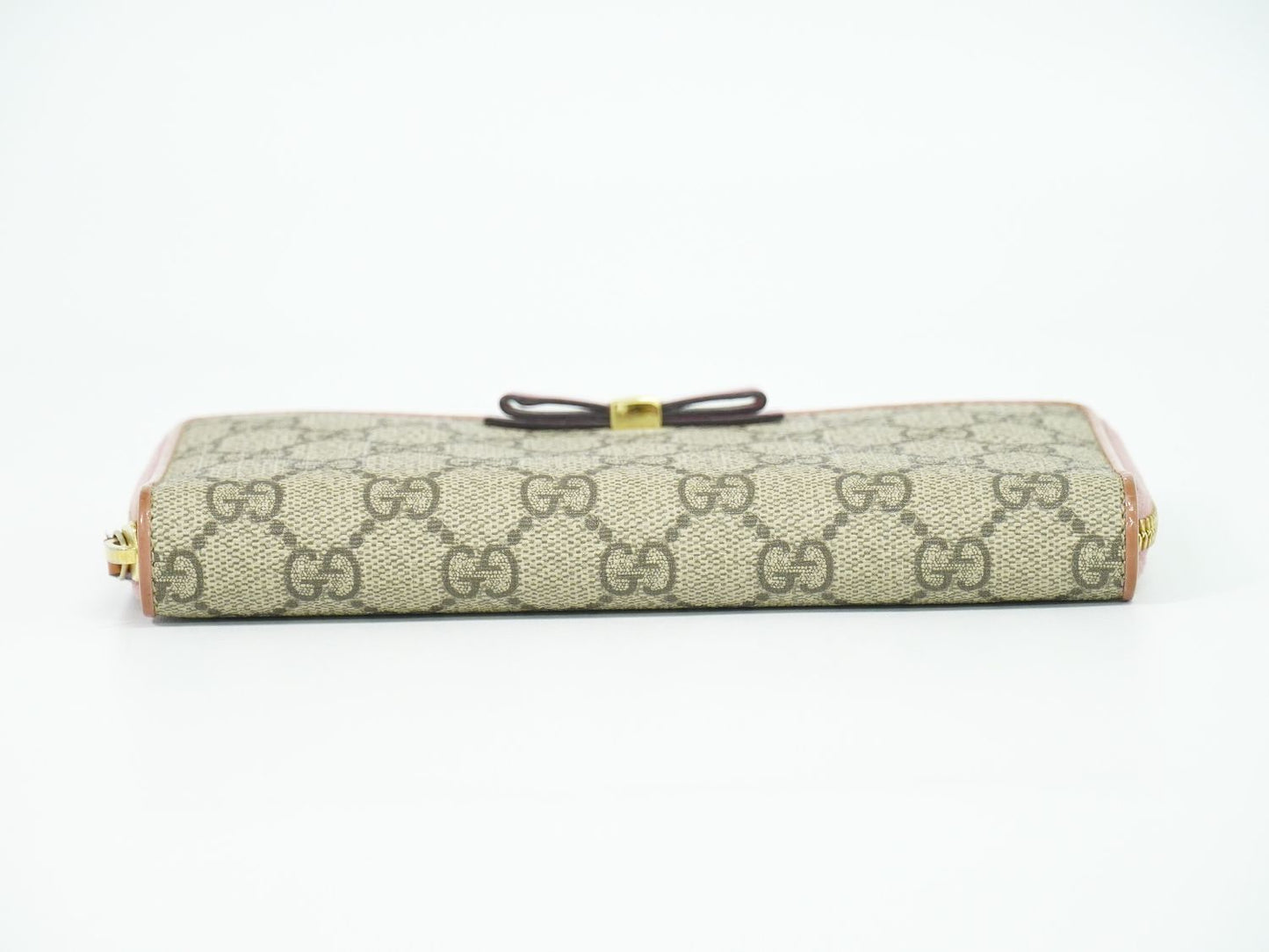 GUCCI リボン GGスプリーム 長財布 ベージュ ピンク 388688