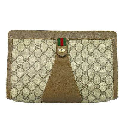 GUCCI オールドグッチ シェリーライン GGスプリーム クラッチバッグ ベージュ ブラウン