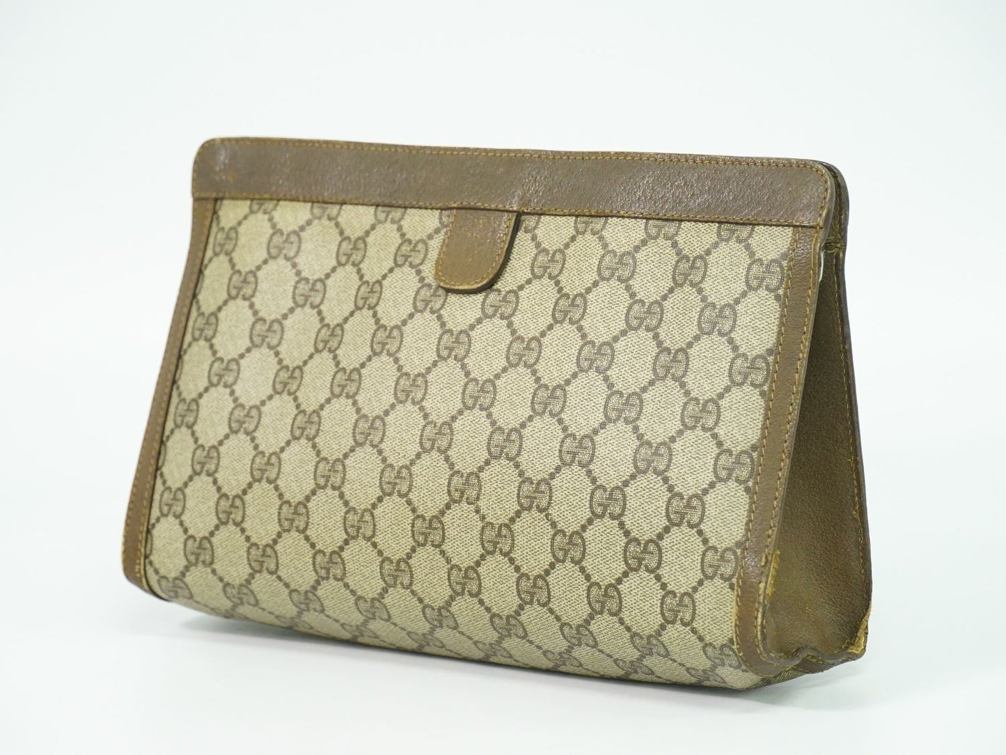 GUCCI オールドグッチ シェリーライン GGスプリーム クラッチバッグ ベージュ ブラウン