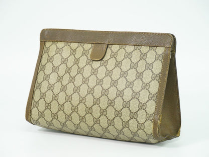 GUCCI オールドグッチ シェリーライン GGスプリーム クラッチバッグ ベージュ ブラウン