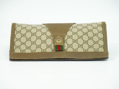 GUCCI オールドグッチ シェリーライン GGスプリーム クラッチバッグ ベージュ ブラウン