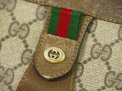 GUCCI オールドグッチ シェリーライン GGスプリーム クラッチバッグ ベージュ ブラウン