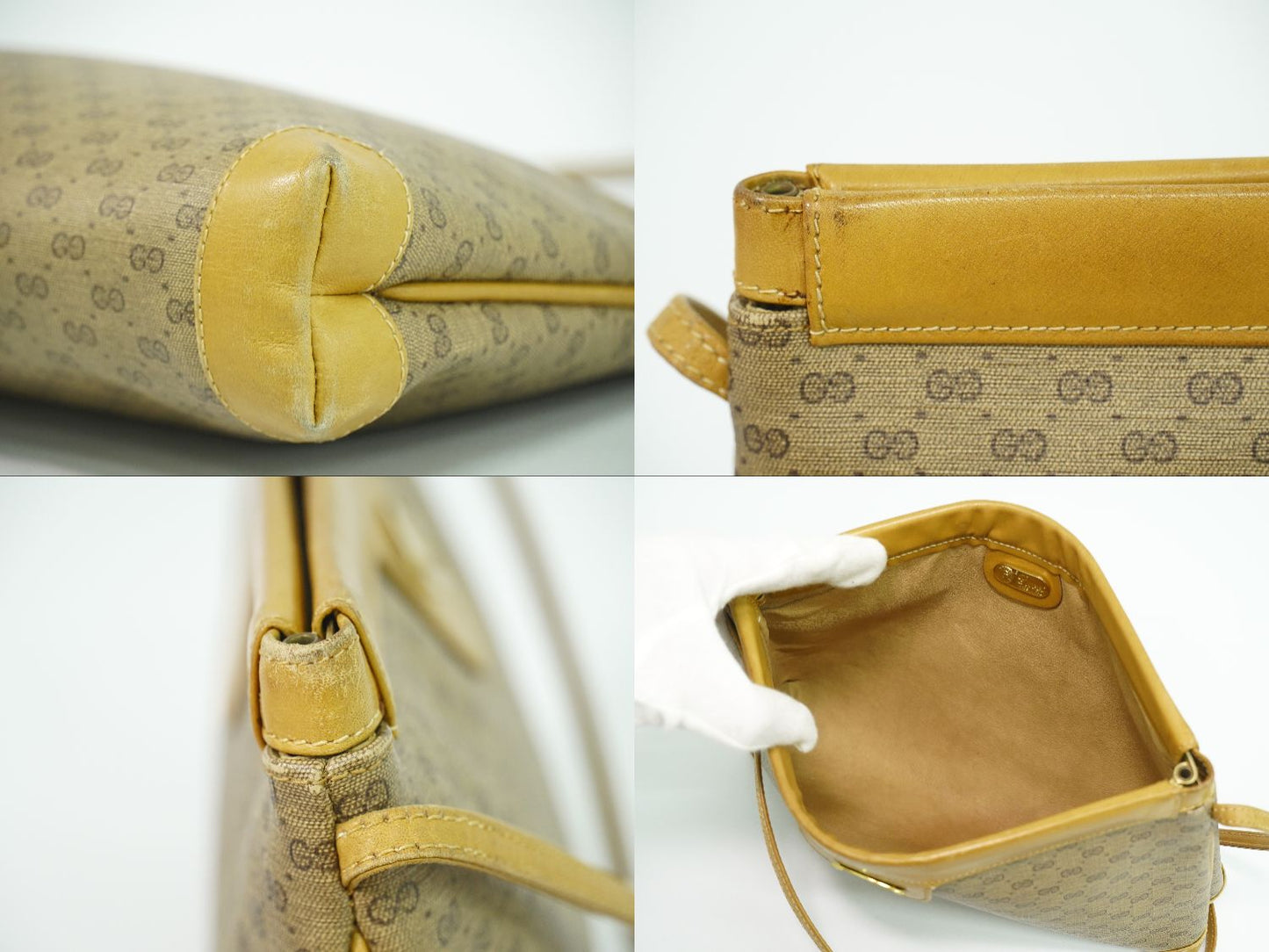 GUCCI オールドグッチ マイクロGG ショルダーバッグ ブラウン