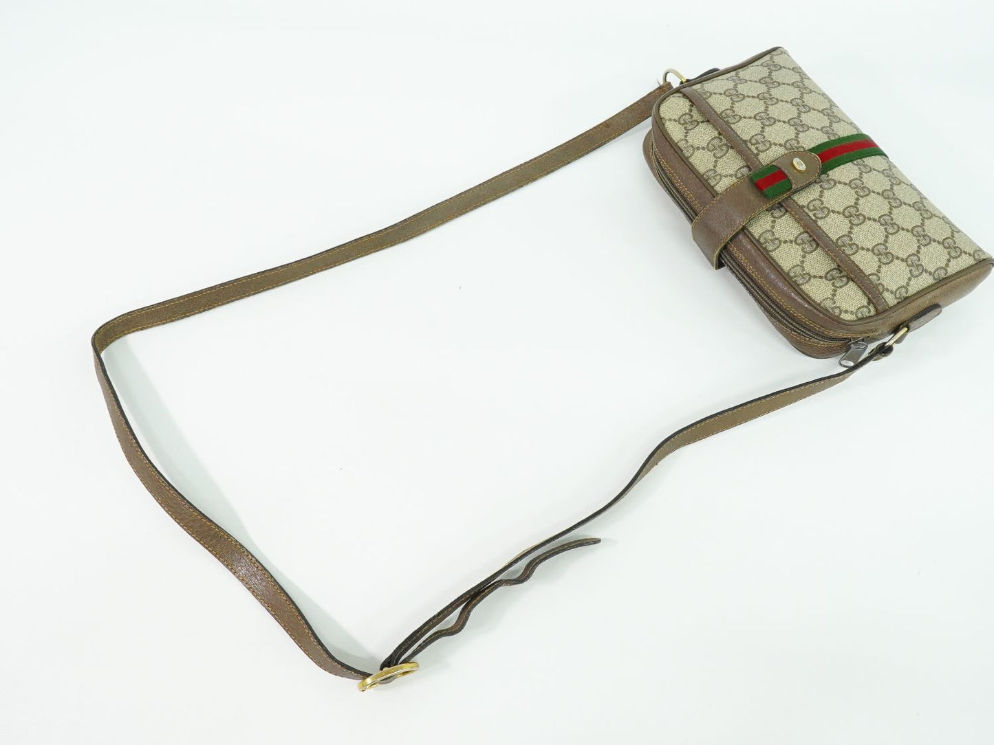 GUCCI オールドグッチ シェリーライン GGスプリーム ショルダーバッグ ベージュ ブラウン