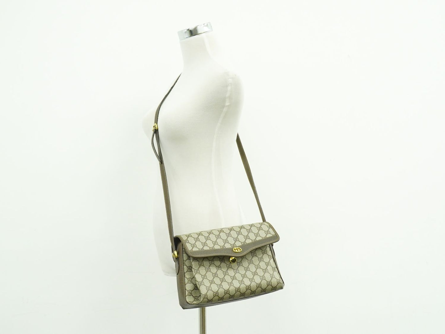 GUCCI オールドグッチ GGスプリーム ショルダーバッグ ベージュ ブラウン