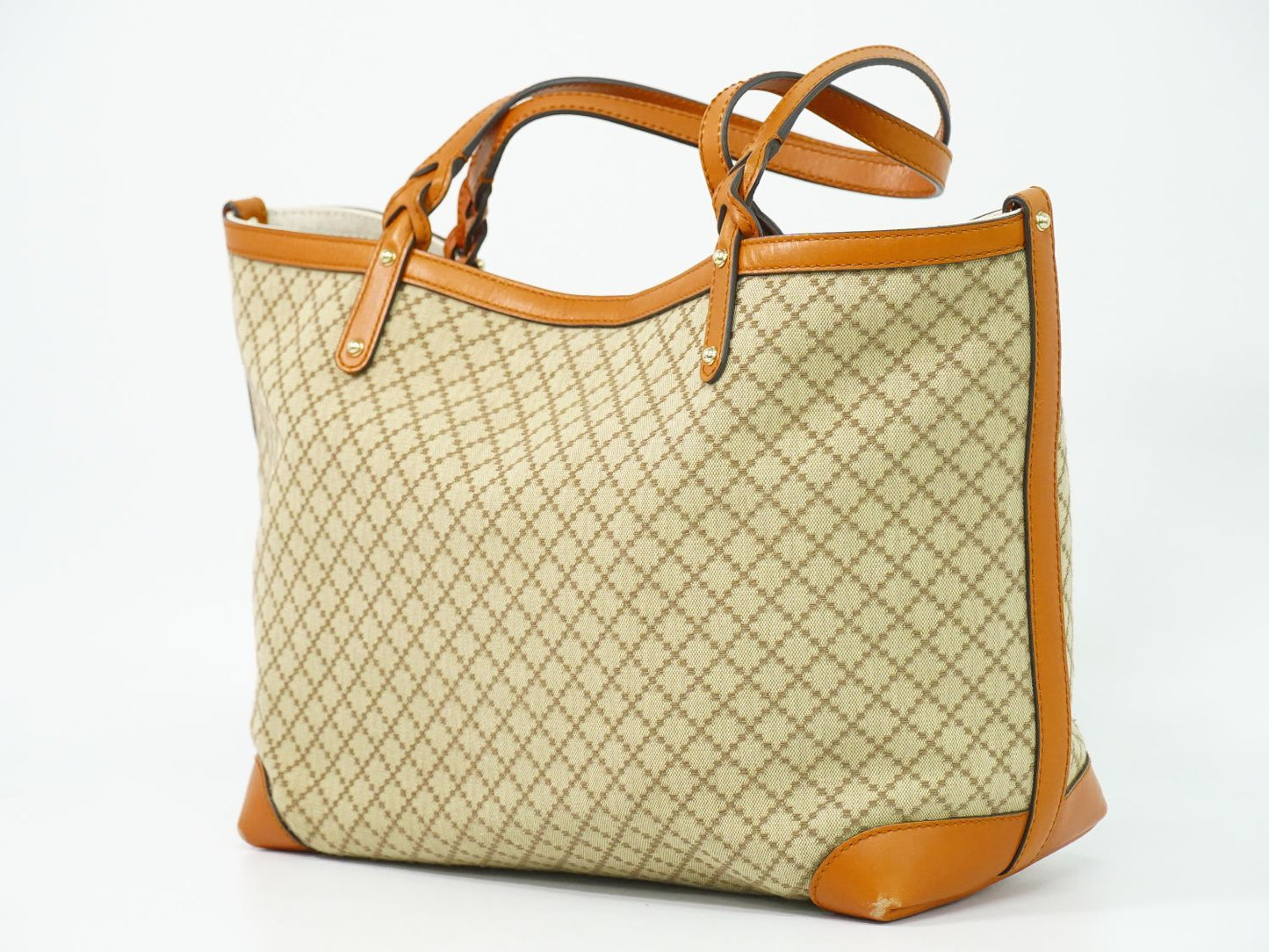 GUCCI ディアマンテ トートバッグ ベージュ オレンジ 247209