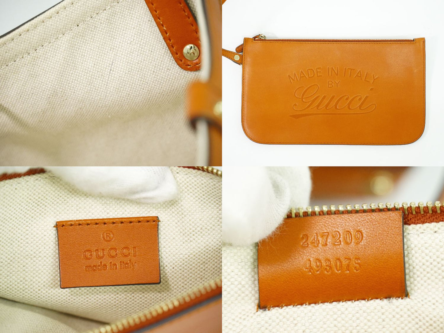 GUCCI ディアマンテ トートバッグ ベージュ オレンジ 247209