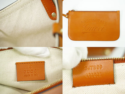 GUCCI ディアマンテ トートバッグ ベージュ オレンジ 247209