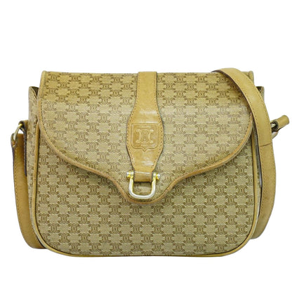 CELINE マカダム ショルダーバッグ ベージュ