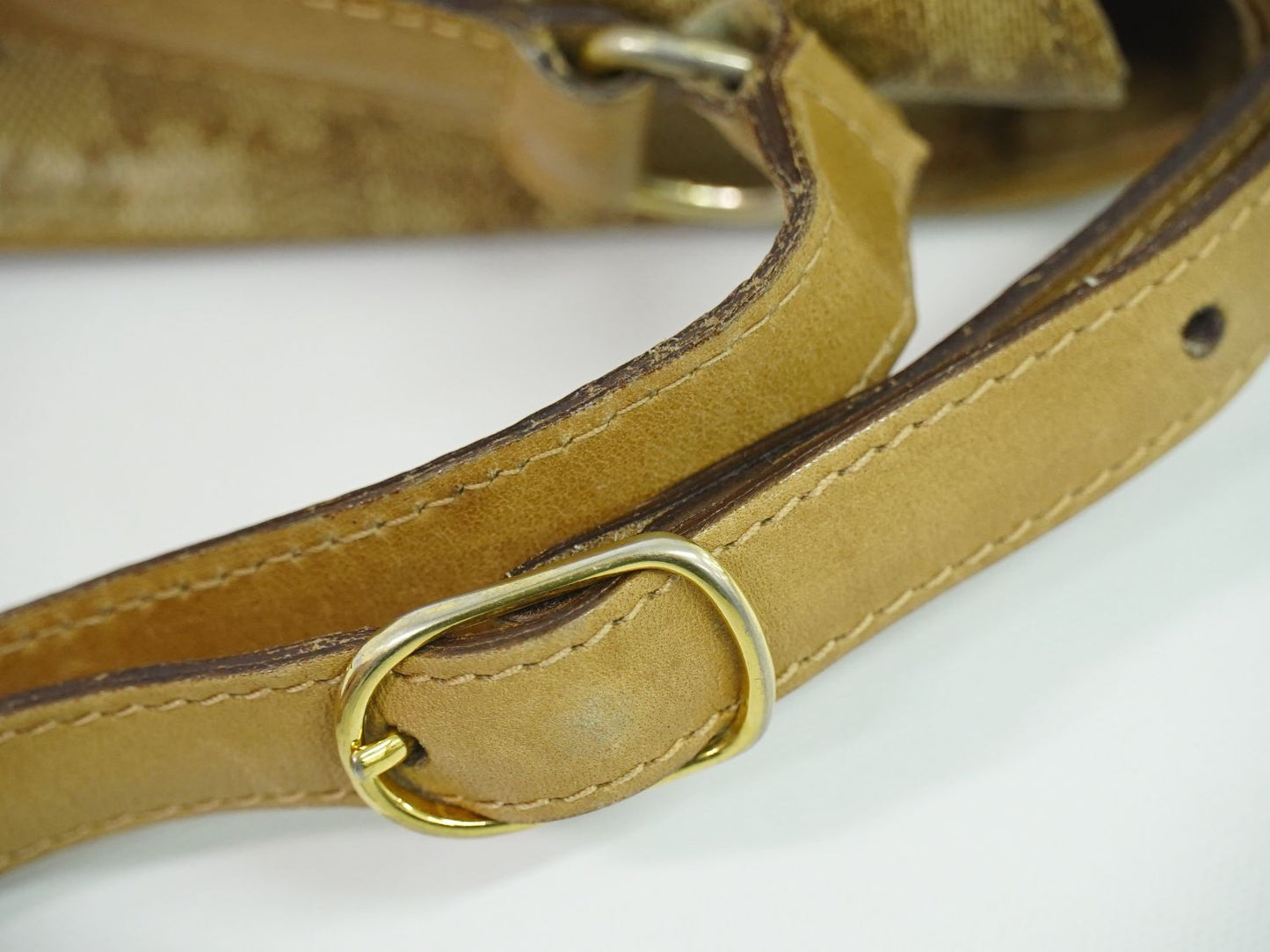 CELINE マカダム ショルダーバッグ ベージュ