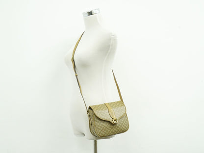 CELINE マカダム ショルダーバッグ ベージュ