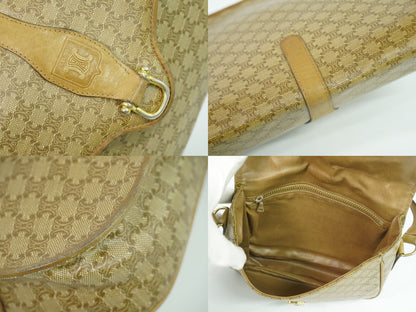 CELINE マカダム ショルダーバッグ ベージュ