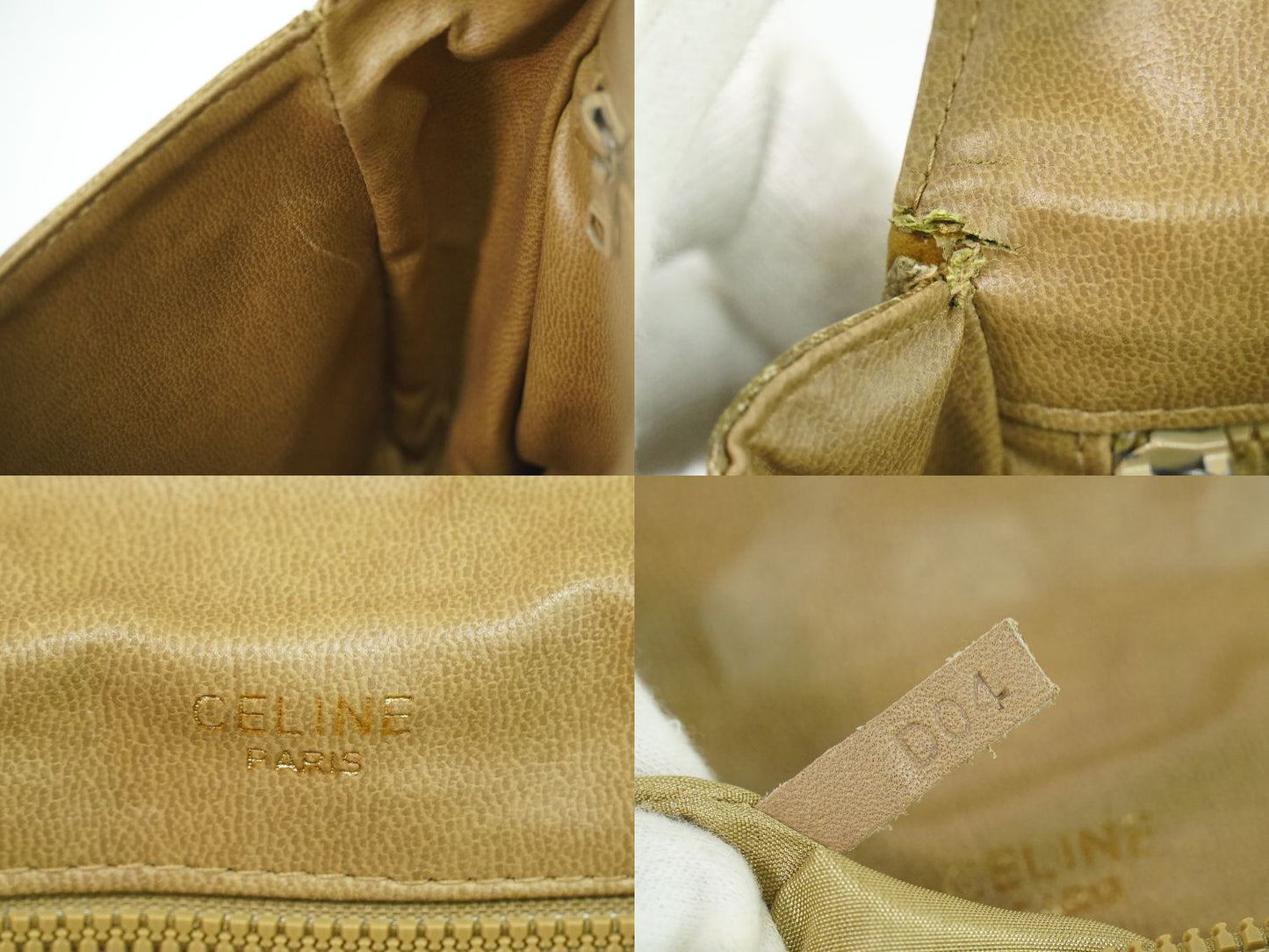 CELINE マカダム ショルダーバッグ ベージュ